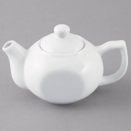 Acopa 10 Oz. Bright White Porcelain Teapot With Lid