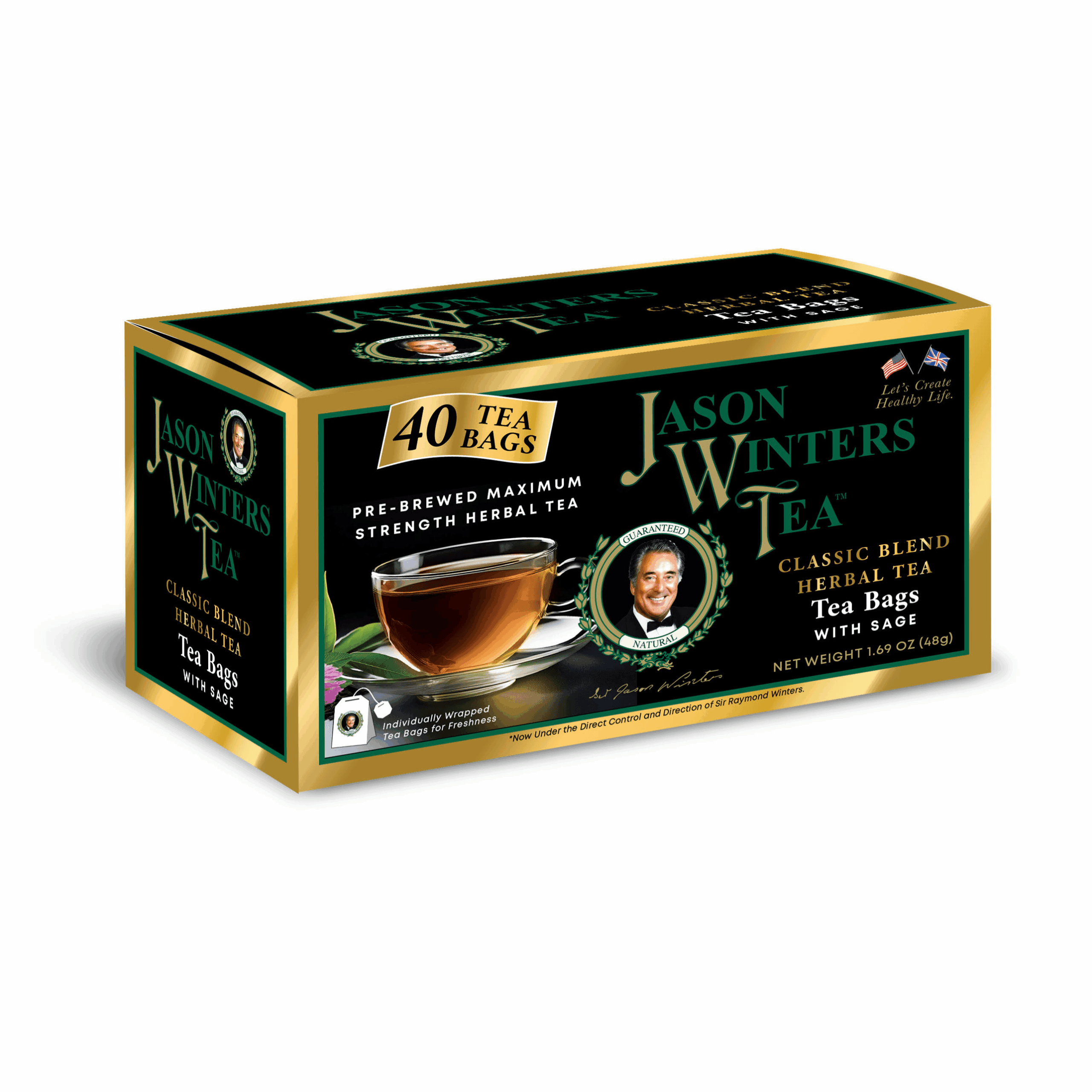 ジェイソンウィンターズティー×2 Jason Winters Classic Blend Sage Tea Bags With Sage 40 Count